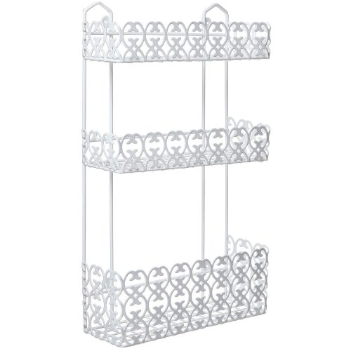 The MyGift Decorative 3-Tier Basket Wall Mounted Shelve- bathroom shelves