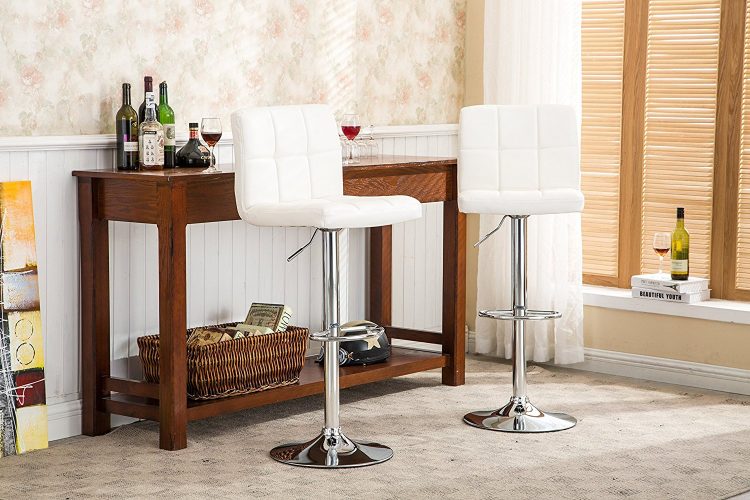 The Swivel PU Leather Adjustable Hydraulic Bar Stool by Roundhill-bar-stool-sets