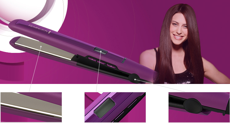 Remington S5500 Digital Anti Static Ceramic Hair Straightener, 1-Inch, Purple - Hair Straightener