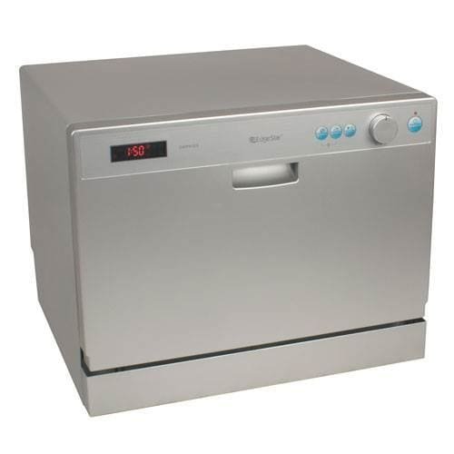 EdgeStar DWP61ES 6 Place Setting Countertop Portable Dishwasher – Silver - Countertop Dishwasher 