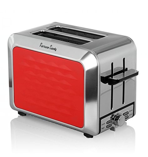 Fortune Candy Stainless Steel KST009 2 Slices Toaster with High-Lift Lever (Red) - Slice Toaster