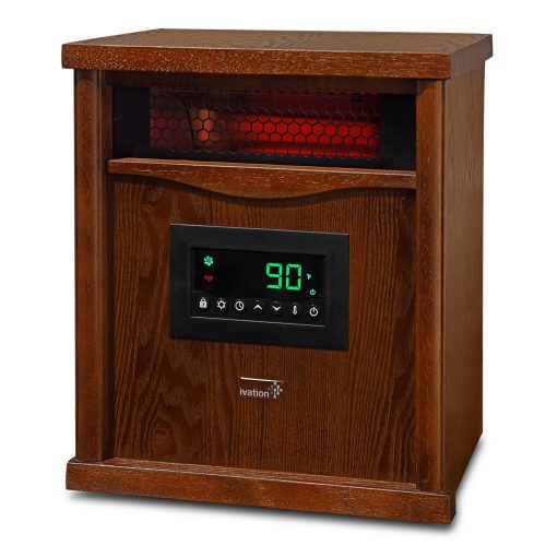 Ivation Portable Electric Space Heater, 1500-Watt 6-Element Infrared Quartz Mini Heater with Digital Thermostat, Remote Control, Timer & Filter - Infrared Heater