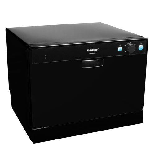 Koldfront 6 Place Setting Portable Countertop Dishwasher – Black - Countertop Dishwasher 