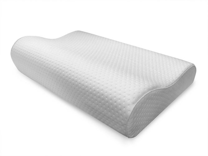 Sensorpedic Luxury Extraordinaire Contour Memory Foam Neck Pillow with Ventilated Icool Technology, Jumbo Size, White - 