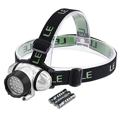 LE Headlamp LED 4 Modes Headlight, Battery Powered Helmet Light For Camping, Running, Hiking And Reading, 3AAA Batteries Included