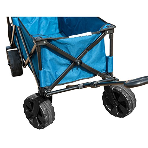 TimberRidge Folding Camping Wagon/Cart - Collapsible Sturdy Steel Frame Garden/Beach Wagon/Cart-Garden Carts