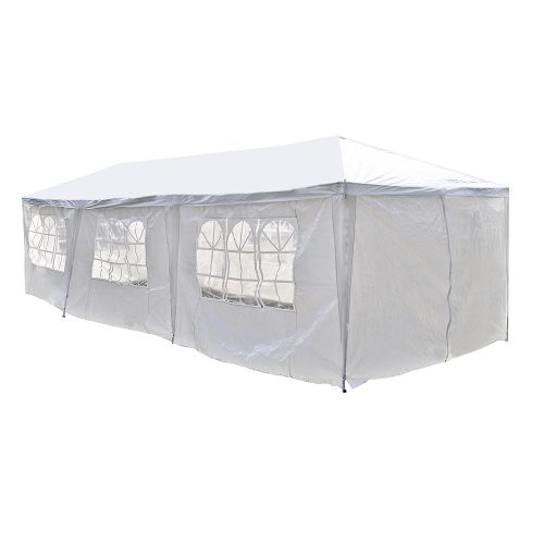ALEKO 30 x 10 Feet Gazebo Canopy for Outdoor Picnic Party Tent, White Gazebo - Party Tents