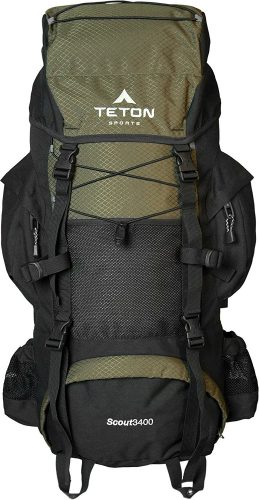 TETON Sports Scout 3400 Internal Frame Backpack; Great Backpacking Gear or Pack for Camping or Hiking; Hunter Green - External frame pack