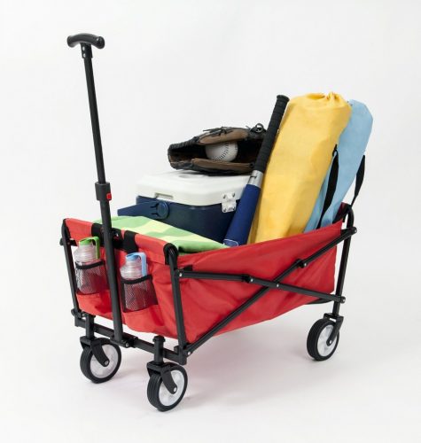  YSC Wagon Garden Folding Utility Shopping Cart, Beach Red (Red)