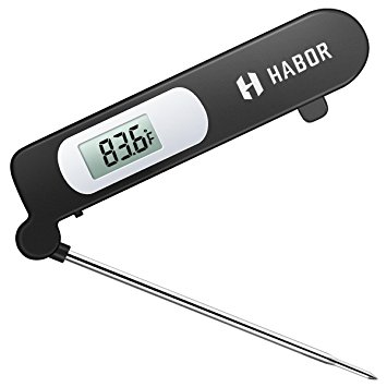 Habor Instant Read Meat Thermometer, Super-Fast Accurate Cooking Thermometer Electronic Kitchen Thermometer with Digital LCD - meat thermometer