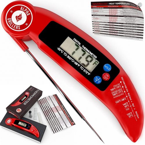 Instant Read Meat Thermometer for Grill and Cooking. UPGRADED MODEL NOW WITH MAGNET AND CALIBRATION FEATURE - meat thermometer