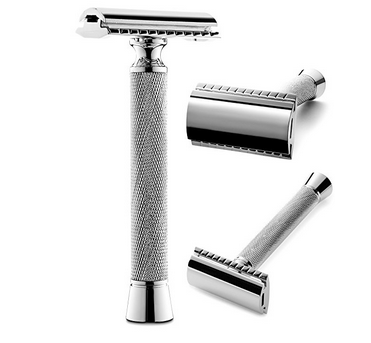 Perfecto Professional Double Edge (DE) Safety Razor for Men |Long Handle for Comfortable Wet Shaving|Stylish Luxury Chrome Finish|Enjoy the Closest Shave with Zero Irritation|Perfect Gift for Him - Double Edge Safety Razors