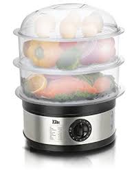 Elite Platinum EST-2301 Maxi-Matic BPA-Free 8.5 Quart 3-Tier Food Steamer, Stainless Steel - Electric Food Steamers