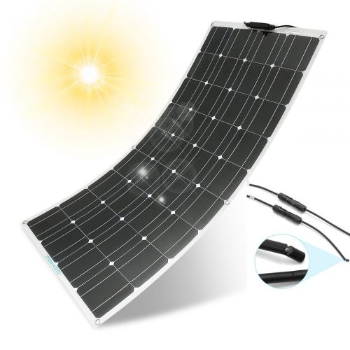 MOHOO 100W 18V 12V Ultra Thin Flexible Lightweight Cells Solar with MC4 Connector for RV Boat Cabin Tent Car - Monocrystalline Solar Panels