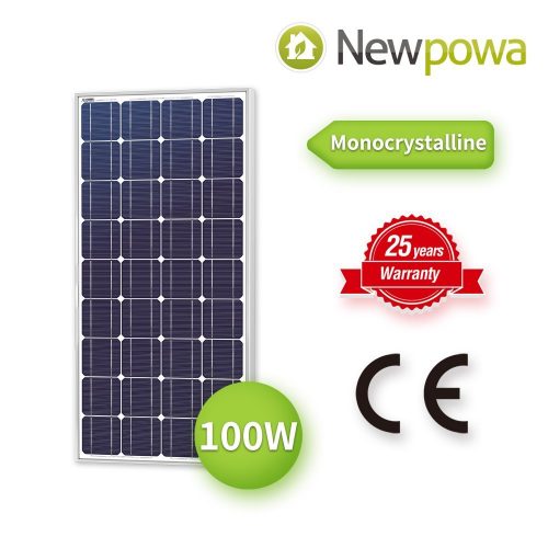Newpowa 100 Watt Monocrystalline 100W 12V Solar Panel High Efficiency Mono Module RV Marine Boat Off Grid - Monocrystalline Solar Panels