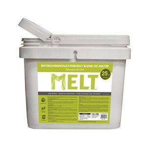 Snow Joe MELT25EB-BKT 25-lb Flip-Top Bucket W/Scoop Melt Premium Environmentally + Pet-Friendly Blend Ice Melt - Ice Melters