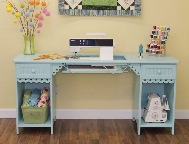 1009 OLIVIA SEWING CABINET FROM ARROW (TIFANNY BLUE)- SEWING CABINET