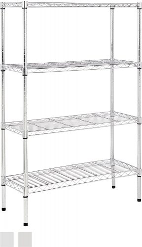 AmazonBasics 4-Shelf Shelving Unit – Chrome - collapsible storage rack
