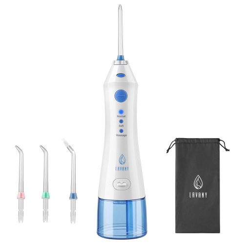 Lavany Oral Irrigator, Professional Rechargeable 220 ml Water Flosser with 4 Jet Nozzles, 3 Modes, Waterproof Cordless, Portable Dental Irrigator, Ideal for Kids and People with Braces - Oral Irrigators 