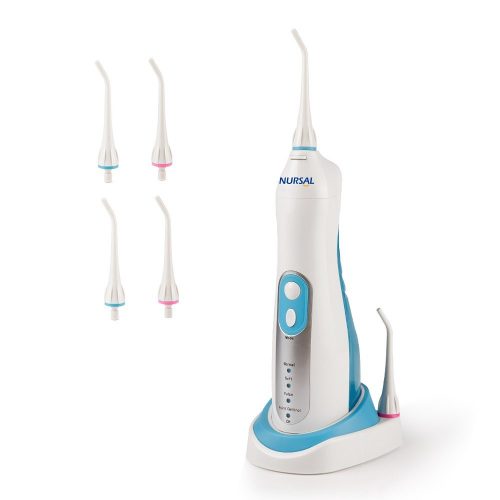 NURSAL Water Dental Flosser with 4 Free Jet Tips & High-capacity Water Tank, FDA Approved, 4-Mode Cordless Rechargeable Oral Irrigator For Home Use and Travel - Oral Irrigators 