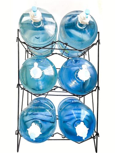 Stainless Steel 5 Gallon Water Bottle Rack Holder Shelves 6 Jugs Storage Heavy Duty Collapsible 60 Days 100% Risk Free (3 Shelves) - collapsible storage rack