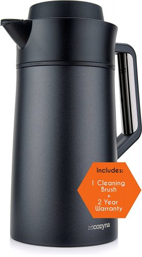 Thermal Coffee Carafe 51oz by Cozyna, Milk and Creamer Carafe, Stainless Steel, 1.5L - Thermal Carafes