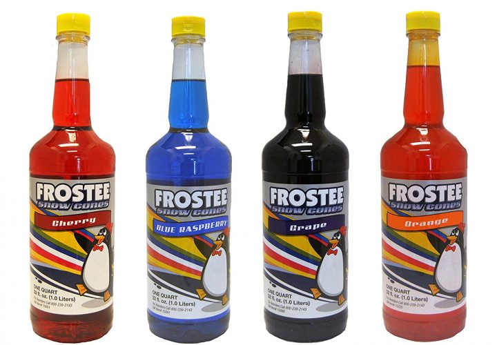 Perfect Stix Syrup Set-4 Snow Cone SYRUP 1 L Each (Blue Raspberry, Cherry, Grape, Orange) (Pack of 4)