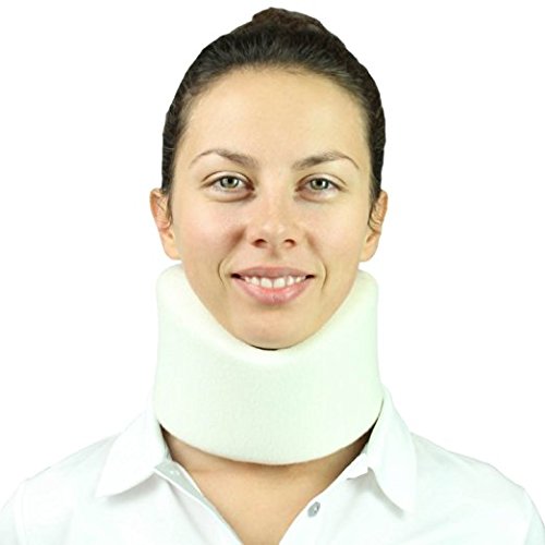 Neck Brace by Vive - Cervical Collar - Adjustable Soft Support Collar Can Be Used During Sleep - Wraps Aligns & Stabilizes Vertebrae - Relieves Pain & Pressure in Spine (4 Inch) (Black)