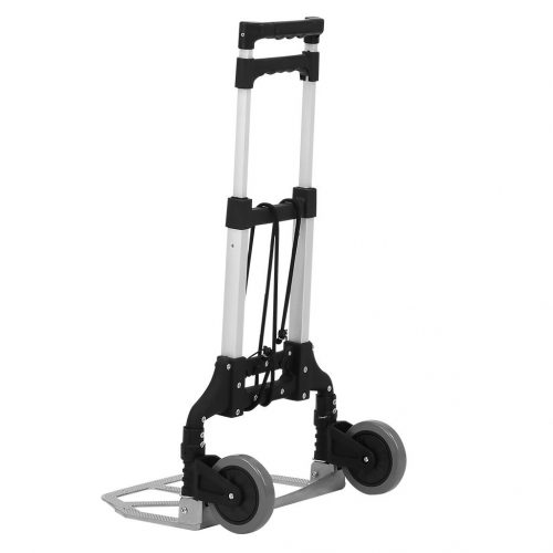 Finether Folding Hand Truck Dolly, 80Kg/176.4 lbs Heavy Duty 2-wheel Aluminum Cart Compact and Lightweight for Luggage, Travel, Auto, Moving and Office Use