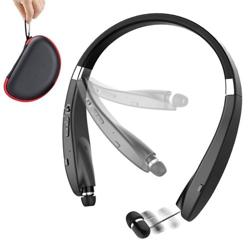 Foldable Bluetooth Headset, URWILL Wireless Neckband Sports Headphones with Retractable Earbuds, Bluetooth Sweatproof 4.1 Stereo Earphones Built-in Mic, Handsfree Calling Bluetooth Devices 