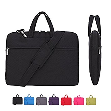 CROMI Laptop Case, Laptop Shoulder Bag, Simplicity Slim Briefcase Commuter Bag Business Sleeve Carrying Handle Bag Nylon Waterproof Notebook Shoulder Messenger Bag