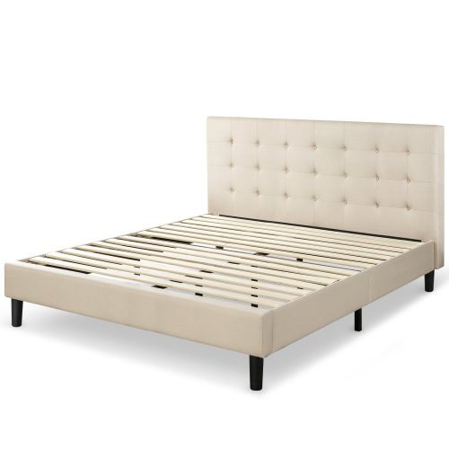 Zinus Upholstered Button-Tufted Platform Bed