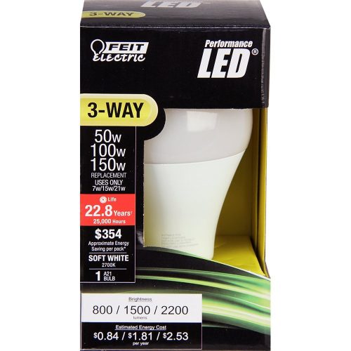Feit Electric A50/150/LEDG2 50/100/150W Equivalent 3-Way LED Light Bulb, Soft White