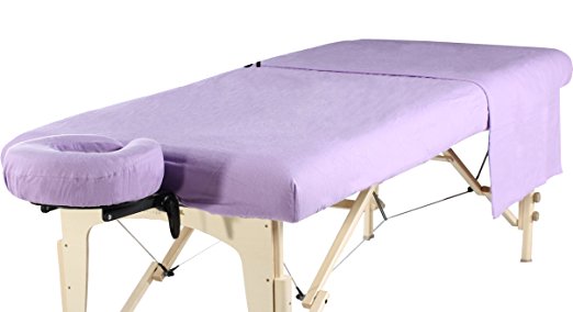 Master Massage Universal Massage Table Flannel Sheet Cover Set 3 in 1 (In 6 Colors) Table Cover, Face Cushion Cover, Table Sheet (Purple)