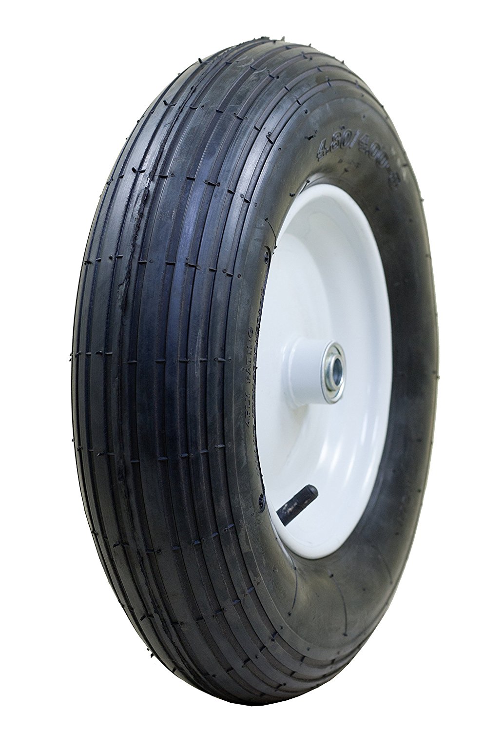 arathon 4.80/4.00-8" Pneumatic (Air Filled) Tire on Wheel, 3" Hub, 3/4 Bearings, Ribbed Tread