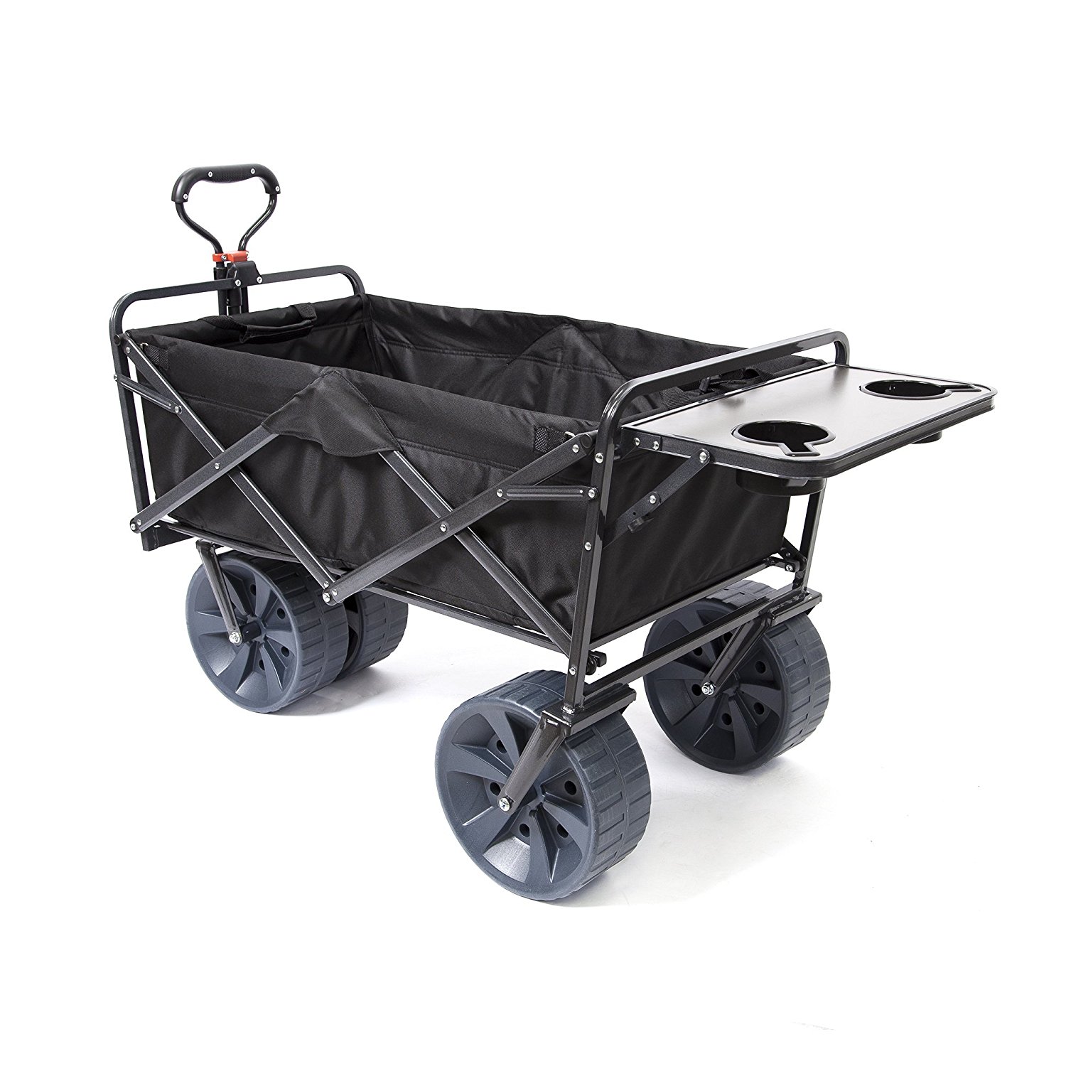 Mac Sports Heavy Duty Collapsible Folding [All Terrain Wagon] Beach Cart-Black with Table