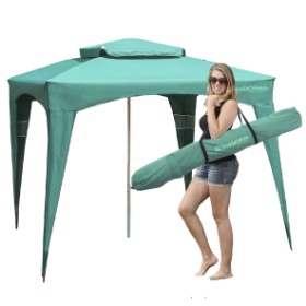 EasyGo Cabana - 6' X 6' - Beach & Sports Cabana keeps you Cool and Comfortable. Easy Set-up and Take Down. Large Shade Area. More Elegant & Classier than Beach Umbrella