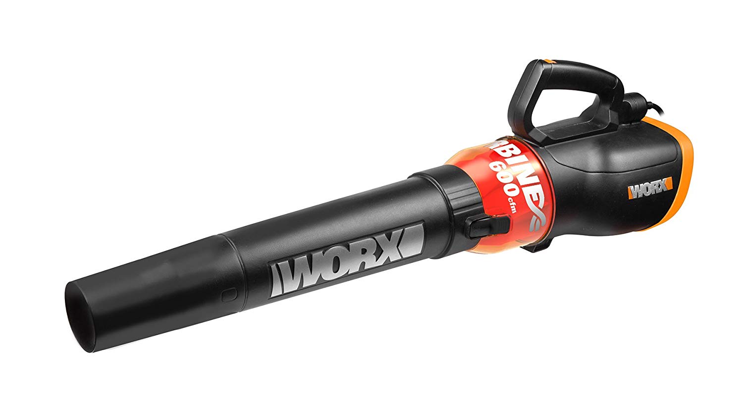 Worx TURBINE 12 Amp Corded Leaf Blower with 110 MPH and 600 CFM Output and Variable Speed Control – WG520