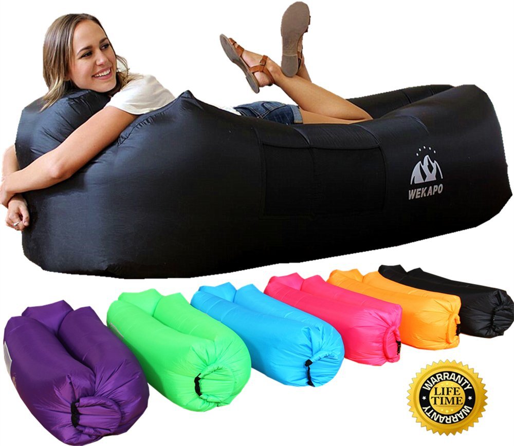 WEKAPO Inflatable Lounger Air Sofa Hammock-Portable,Water Proof&amp; Anti-Air Leaking Design-Ideal Couch for backyard Lakeside Beach Traveling Camping Picnics &amp; Music Festivals