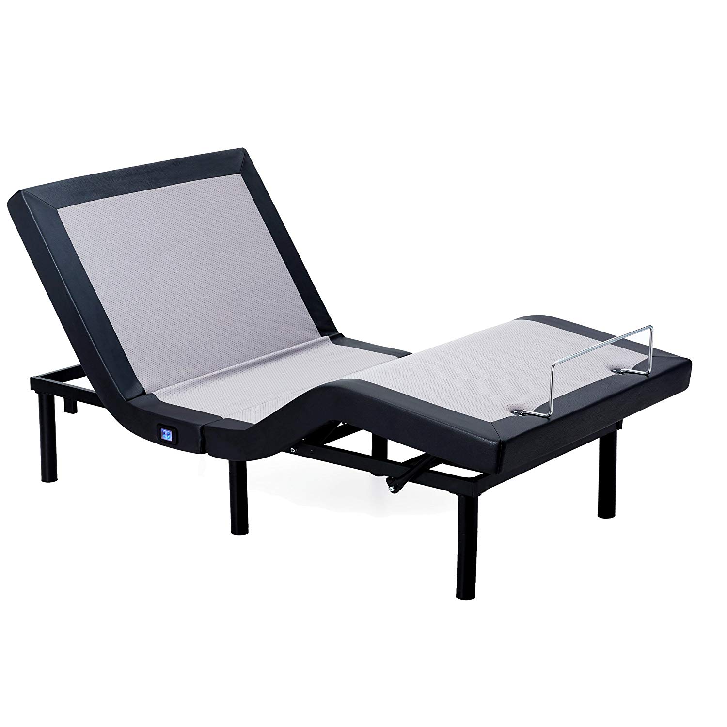 HOFISH One-Step Assembly Customizable Positions Twin XL Solid Wood Slat Adjustable Bed Base with Backlit Wireless Remote&USB Ports Twin Xl.