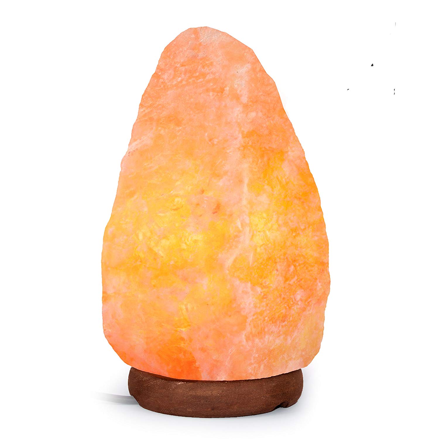 Light You saltlamp Himalayan Salt Lamp Natural Shape with Wooden Base and 6ft UL-Approved Dimmer Switch Cord-6 to 8 inches - salt lamps