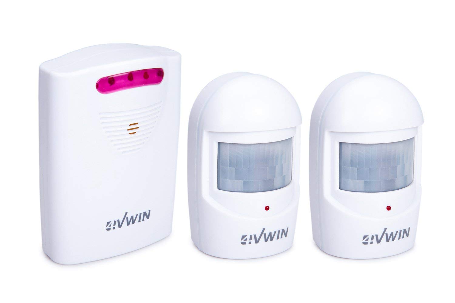 4VWIN Home Security Driveway Alarm 1 Receiver and 2 PIR Motion Sensor Detector Alert System Kit
