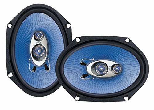 6” x 8” Car Sound Speaker (Pair) - Upgraded Blue Poly Injection Cone 3-Way 360 Watts w/Non-fatiguing Butyl Rubber Surround 70-20Khz Frequency Response 4 Ohm & 1" ASV Voice Coil - Pyle PL683BL