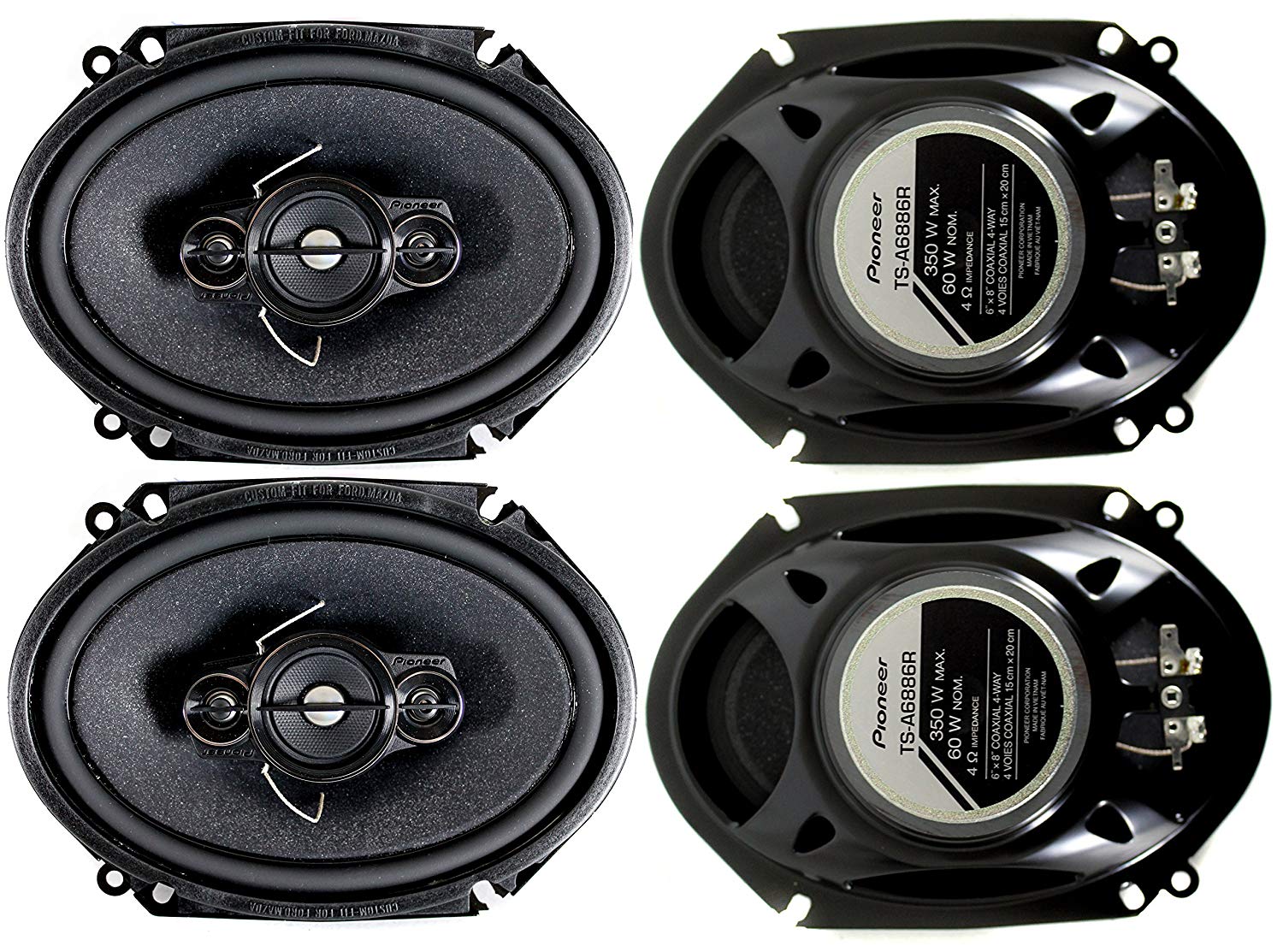 4) Pioneer 5x7 / 6x8 Inch 4-Way 350 Watt Car Stereo Speakers Four | TS-A6886R