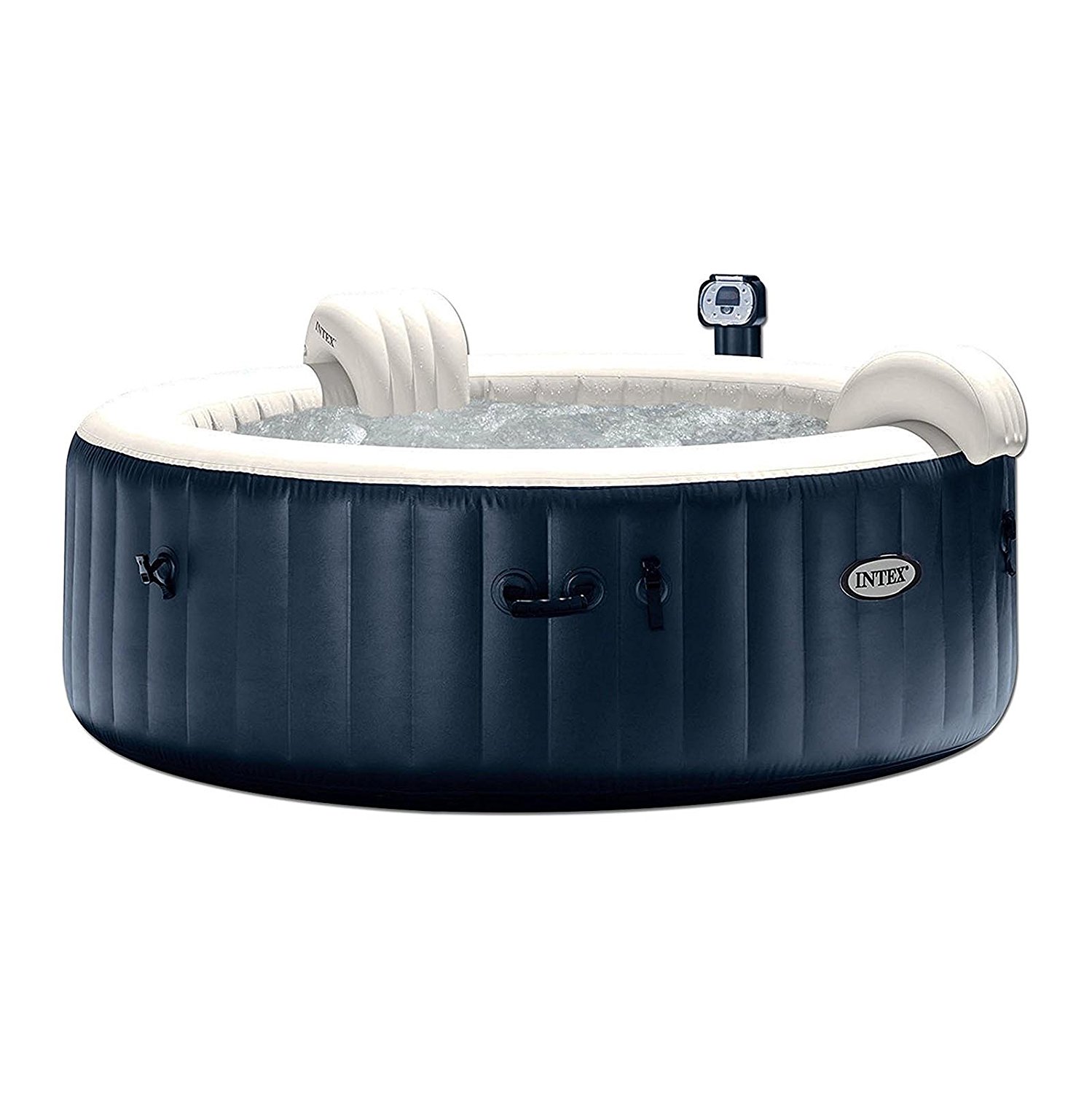 Intex pure spa 6-person inflatable portable heated bubble hot tub, black, 28409E