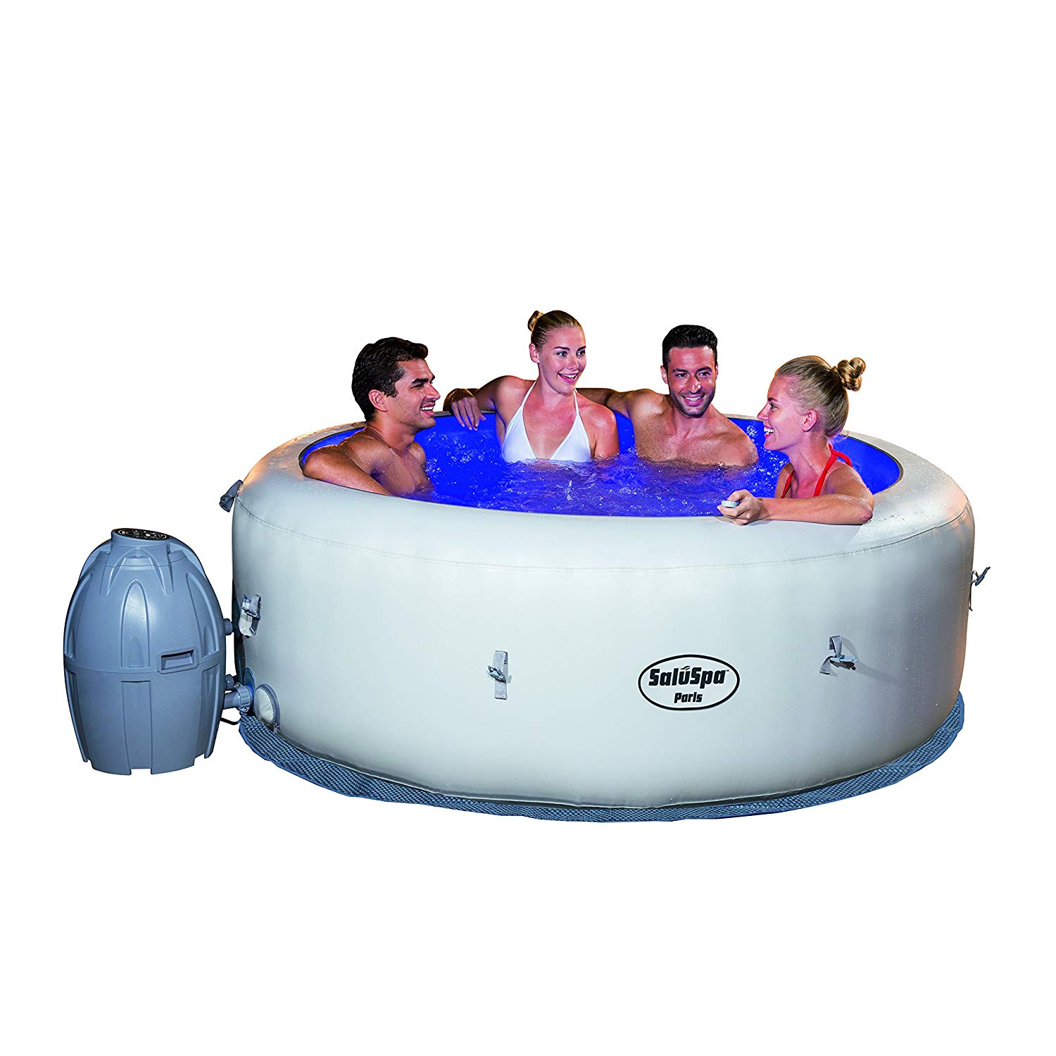Bestway saluspa Paris air jet inflatable hot tub w/LED light show