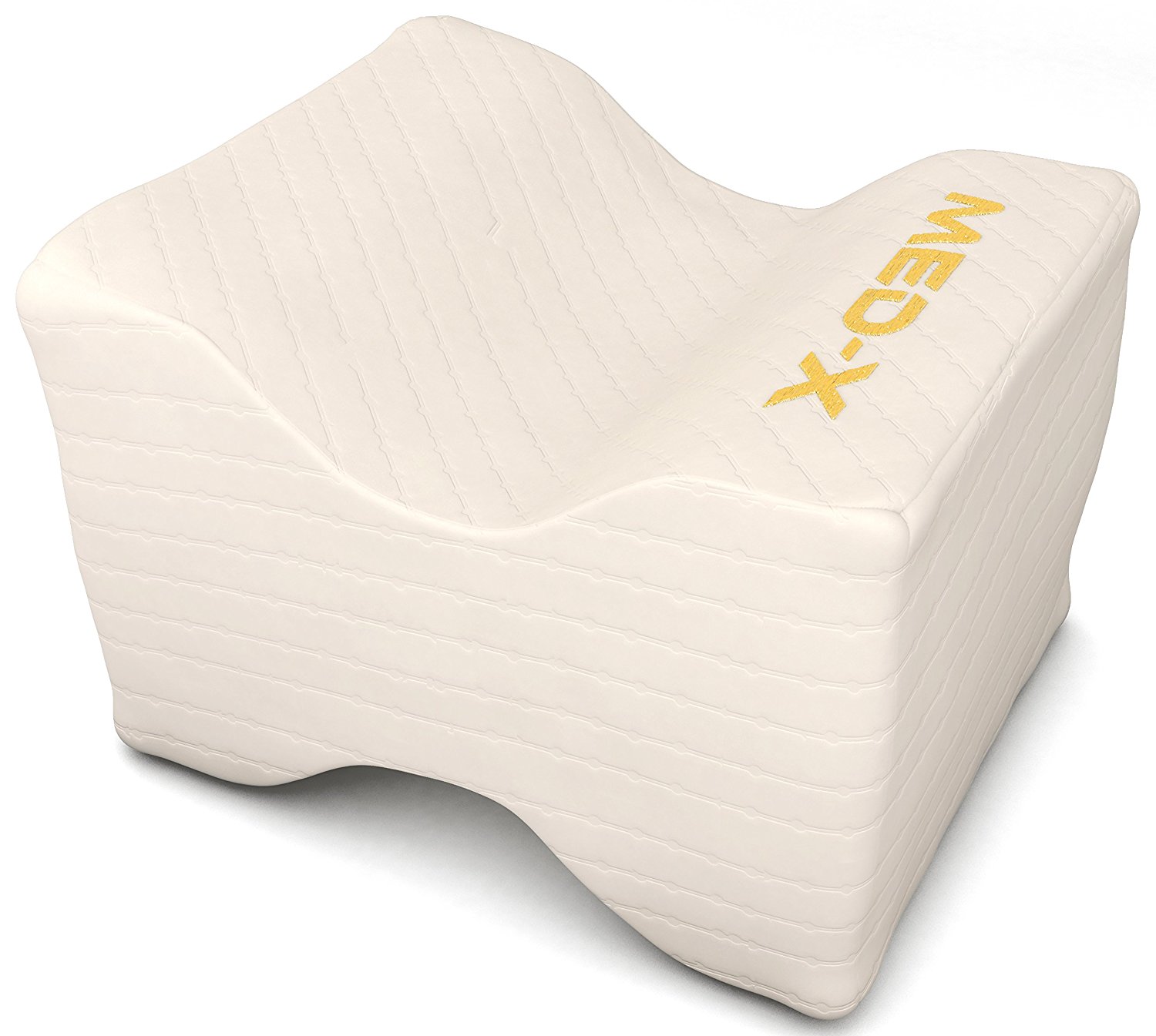 Knee pillow pain relief for sciatic nerve, leg, back, pregnancy - memory foam wedge with breathable cover