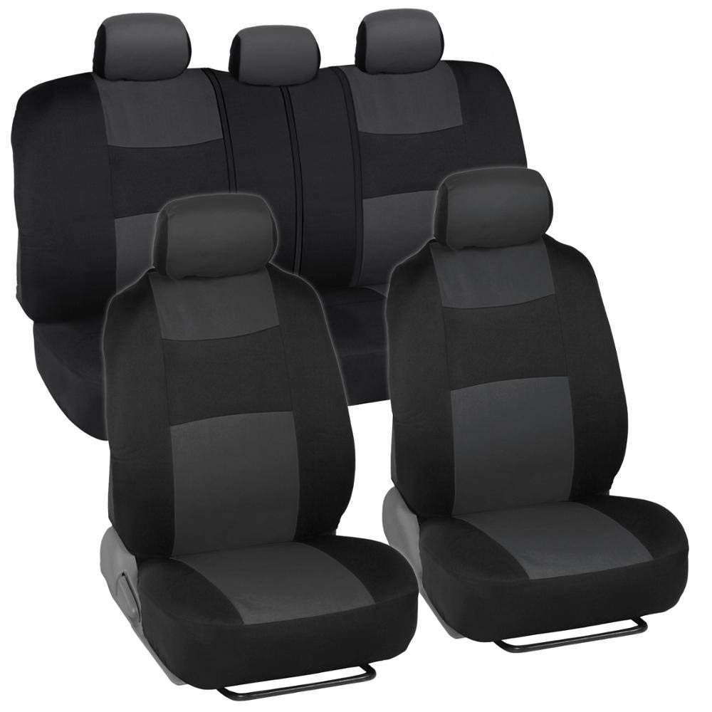 BDK PolyCloth Black [Charcoal Gray] Car Seat Cover