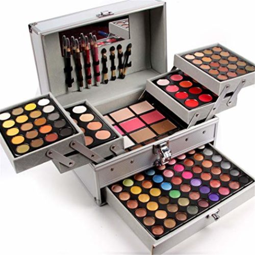 Pure Vie Professional 132 Colors Eyeshadow Concealer Blush Eyebrow Powder Palette Makeup Contouring Kit with Aluminum Case - Makeup Gift Set All In One Makeup Kit - Professional Makeup kits