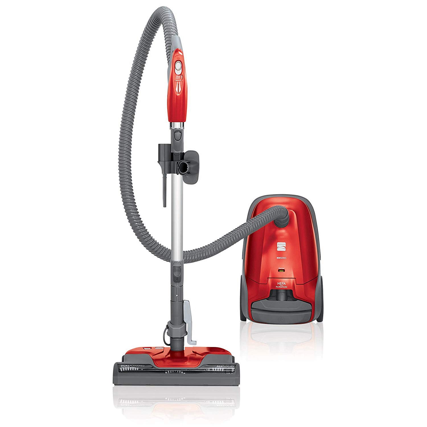Kenmore 81414 400 series bagged canister vacuum cleaner in red